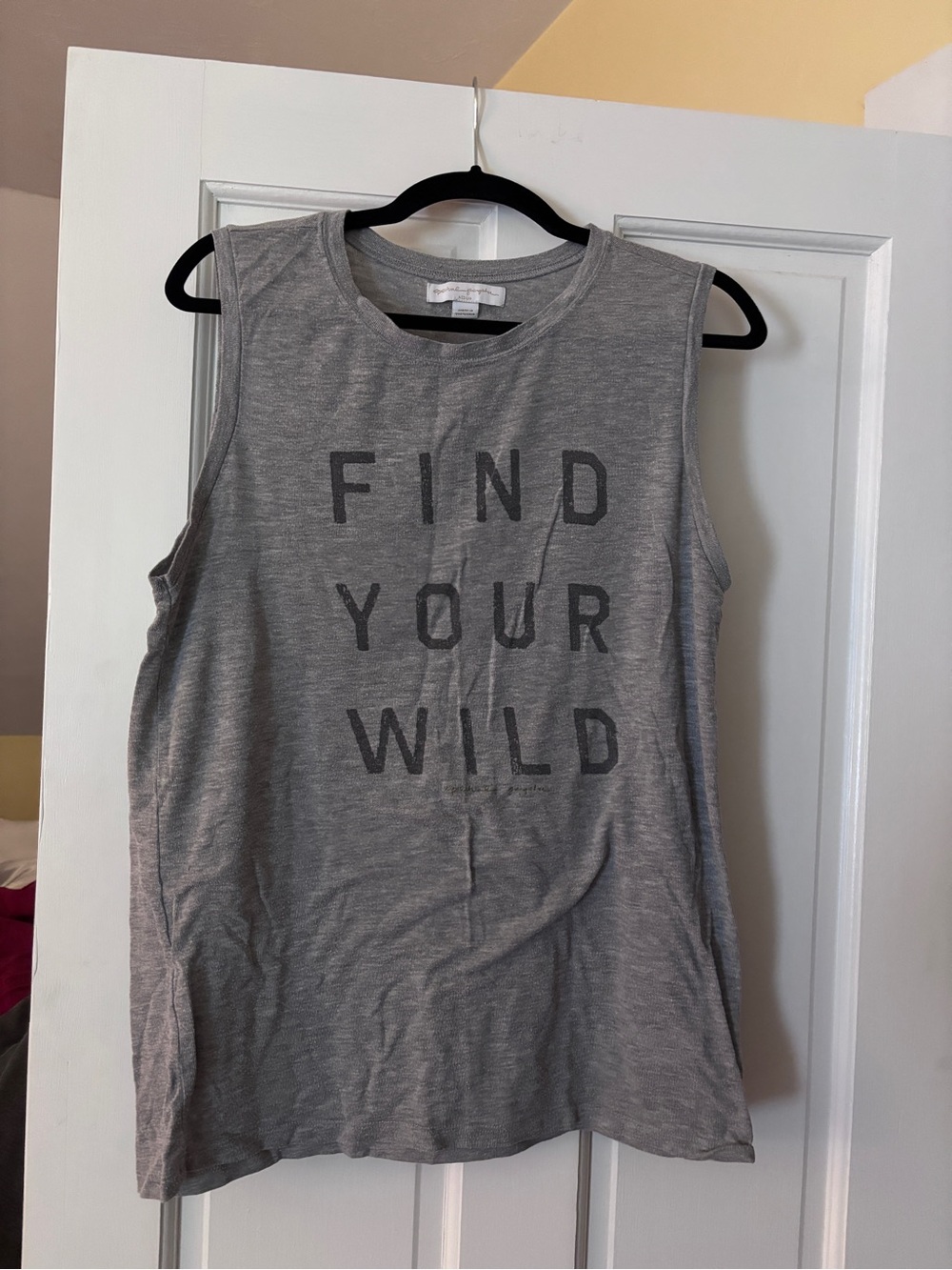 Vintage Spiritual Gangster “Find Your Wild” Gray Muscle Tank - Women